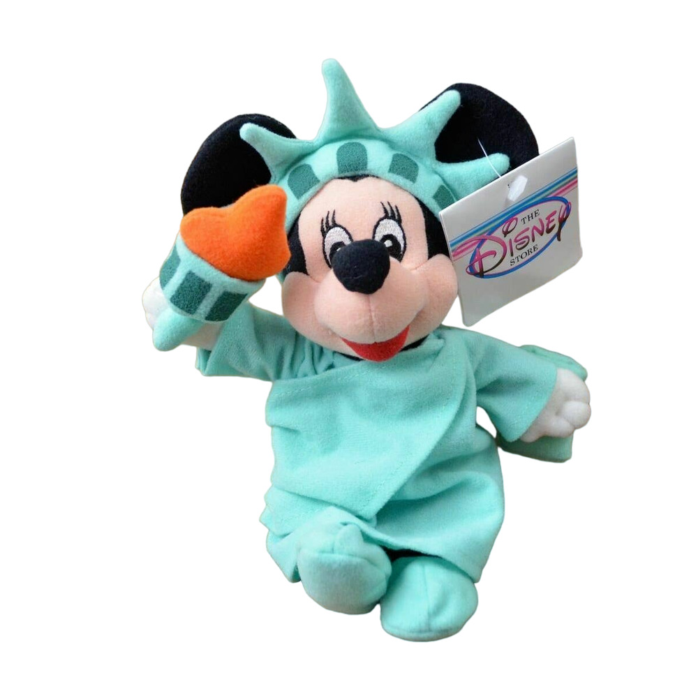Disney Bean Bag Statue of Liberty Minnie Mouse Stuffed Plush Doll Toy 10"